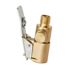 Brass Air Chuck Open Flow Heavy Duty Lock on Quick Connect Clip Intake Nozzle D