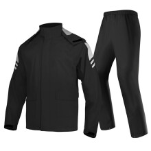Heavy Duty Motorcycle Rain Suit Split Design With PU Coating For All Weather XXL Black