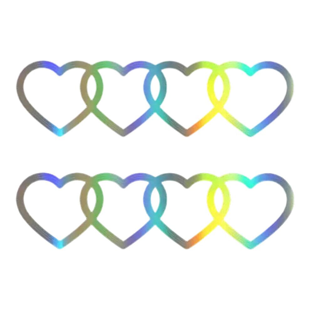 Bright Color Heart Vehicle Decal Plastic Sticker Simple Installation No Tools Multicolor 7754004611153