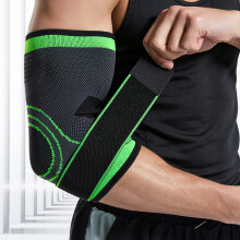 1 Pair Elbow Support Sleeve Flexible Elbow Brace Adjustable Arm Brace for Sports Green L