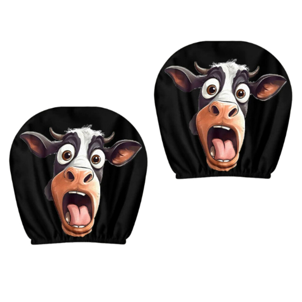 2 Pieces Premium Car Seat Headrest Covers Soft Polyester Cow Or Sheep Design Type A 7754004575875