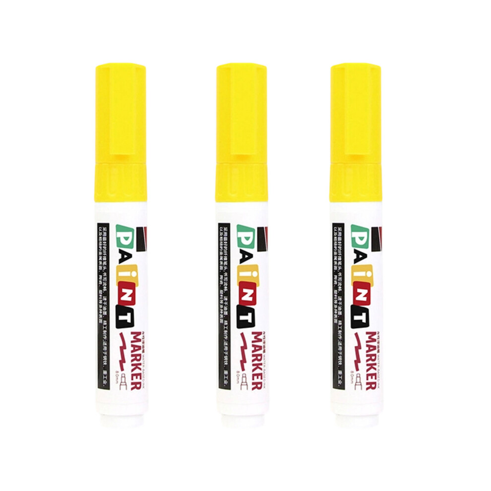 3Pcs Professional Stone Paint Marker Pen For Gravestone Tombstone Lettering Yellow 8mm-image-OPC-PVMTYBP-NEW