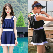 Little Girls Teenager Style Conjoined Swimsuit Soft Comfortable Swimwear Blue XL