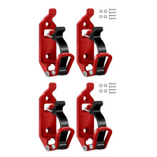 2/4/6Pcs Shovel Mount for Roof Rack Mount Brackets Accessories Metal Rubber Clamp Red 2
