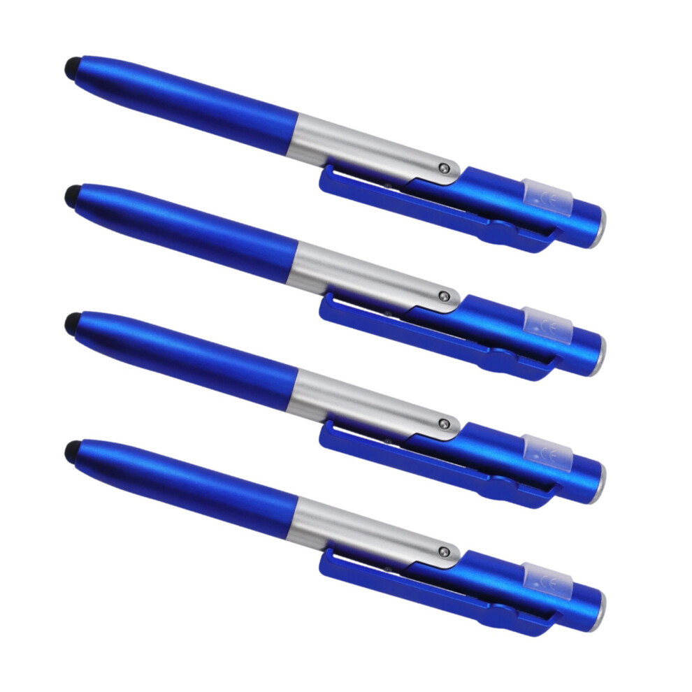 4Pcs Ballpoint Pens With Stylus Tip, Retractable Touch Screens Medium Point Pen Navy Blue 7754004610569