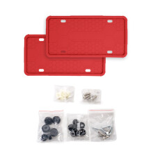 Complete Anti Theft License Plate Rack Mounting System With Screws American Cars Red