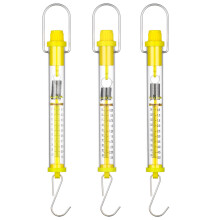 Clear Plastic Tubular Spring Scale Spring Dynamometer For Physics Experiments Yellow