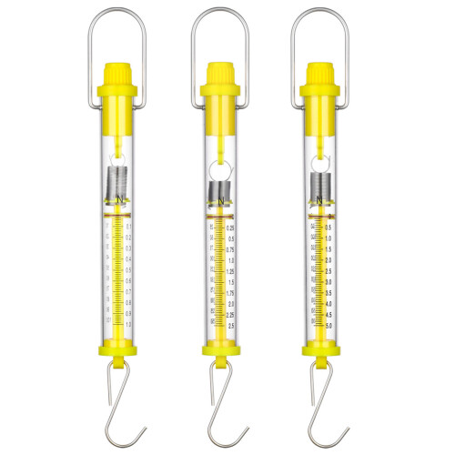 Clear Plastic Tubular Spring Scale Spring Dynamometer For Physics Experiments Yellow