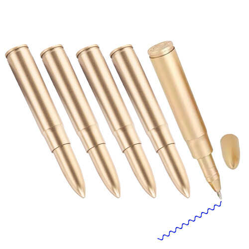 5Pcs Creative Pointed Shape Ballpoint Pen 0.5MM Blue Or Black Inks For Writing Blue