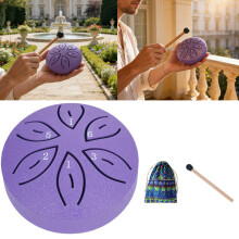 Steel Tongue Drum 3In 6 Notes Ethereal Drum Music Drum Yoga Meditation Red