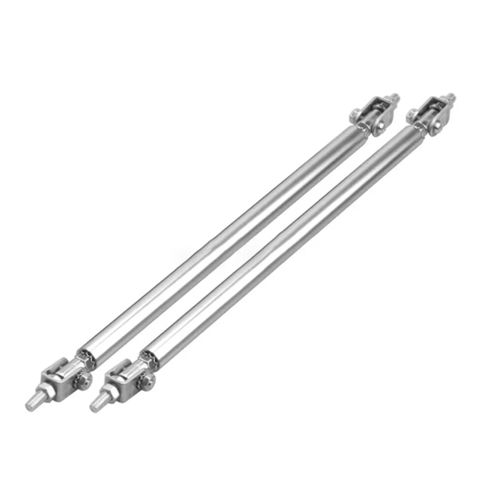 Adjustable Front Rear Bumper Lip Splitter Rod Struts Tie Bar Universal 200Mm Silver 7754004637726