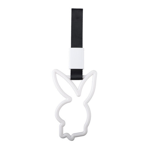 Car Bumper Safety Strap Rabbit Patterned Anti Static Hanging Hook Tow Strap White
