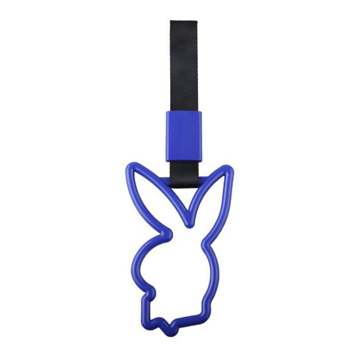 Automotive Exterior Decor Rabbit Shaped Warning Strap Loop Racing Tow Strap Blue