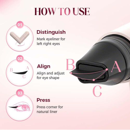 (Black, -) Eyeliner aripă rotativ, rezistent 2
