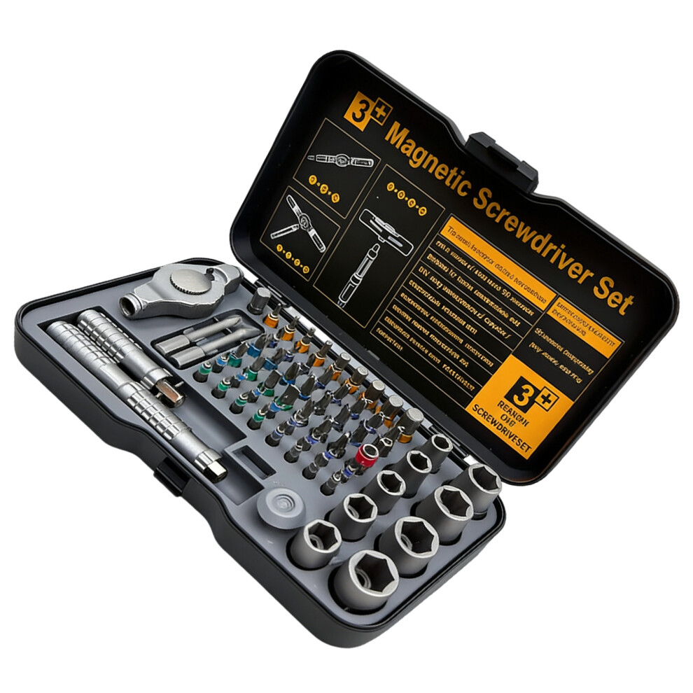 Convenient 66 In 1 Screwdriver Kit With Color Coded Bit Ergonomic Screwdriver 7754004658271