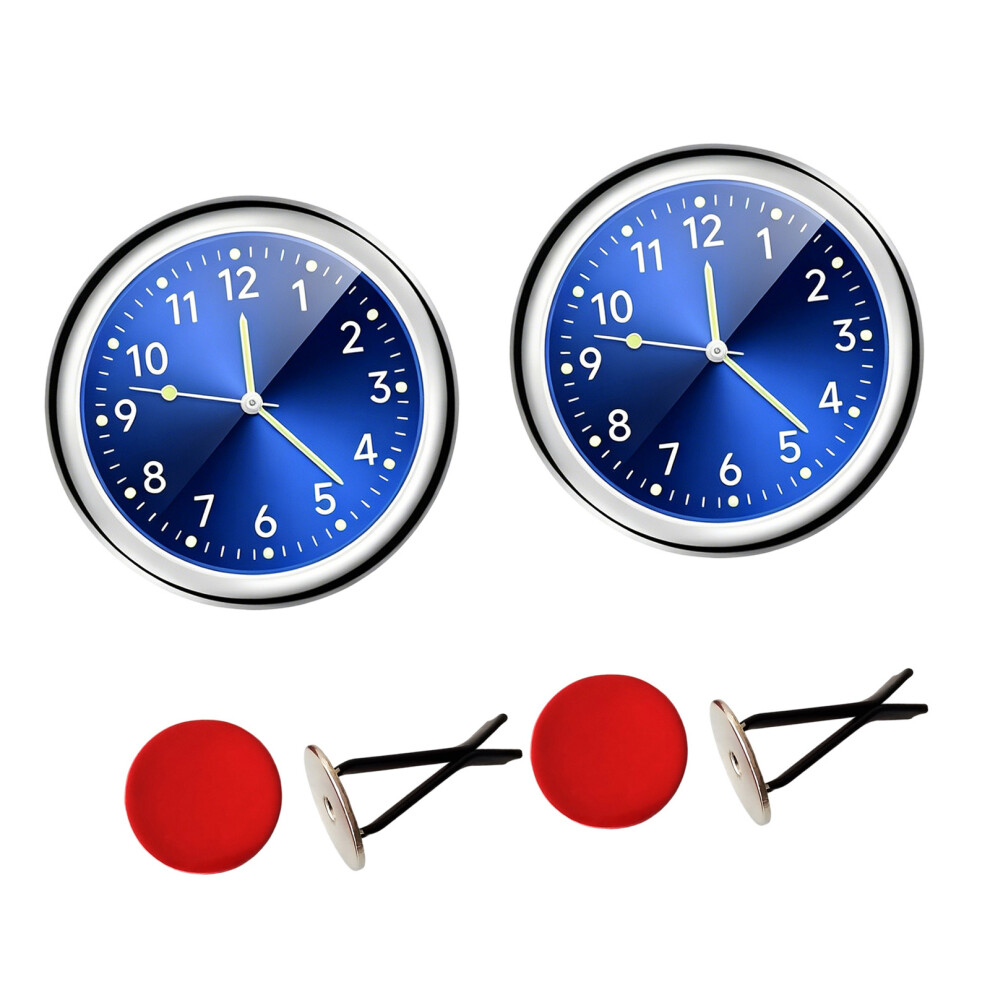 2Pcs Small Retro Style Auto Dashboard Clock With Glowing Hands For Cars Trucks Blue 7754004578579