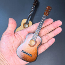2 Pack Delicate Wood Guitar Ornament for Home Decors and Music Enthusiast Gifts