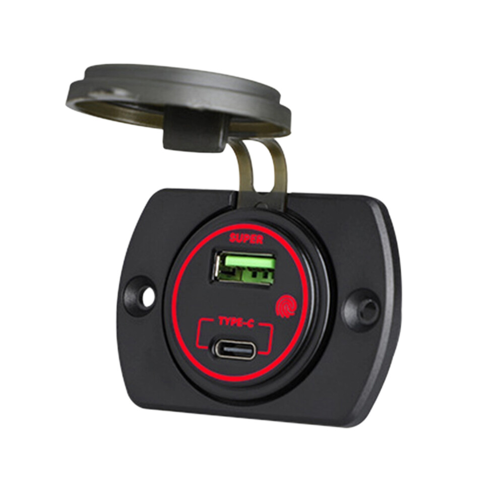 Automotive Usb Chargers Pd3.0 Fast Charge 12V/24V Usb Outlet For Mobile With Switchh Red 7754004657502