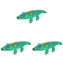 3X Reptile Ride Toys, Crocodile Inflatable Pool Float for Kids, Fun Beach and Pool Toy, Inflatable Pool Float