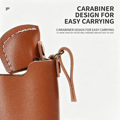 Lighter Protector With Keychain Hook And Protective Cap For Outdoors Caramel color