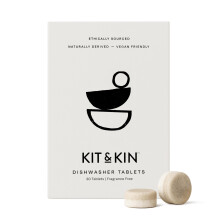 Kit & Kin Dishwasher Tablets 30 Tabs | Fragrance Free & Naturally Derived | Recyclable Plastic-free
