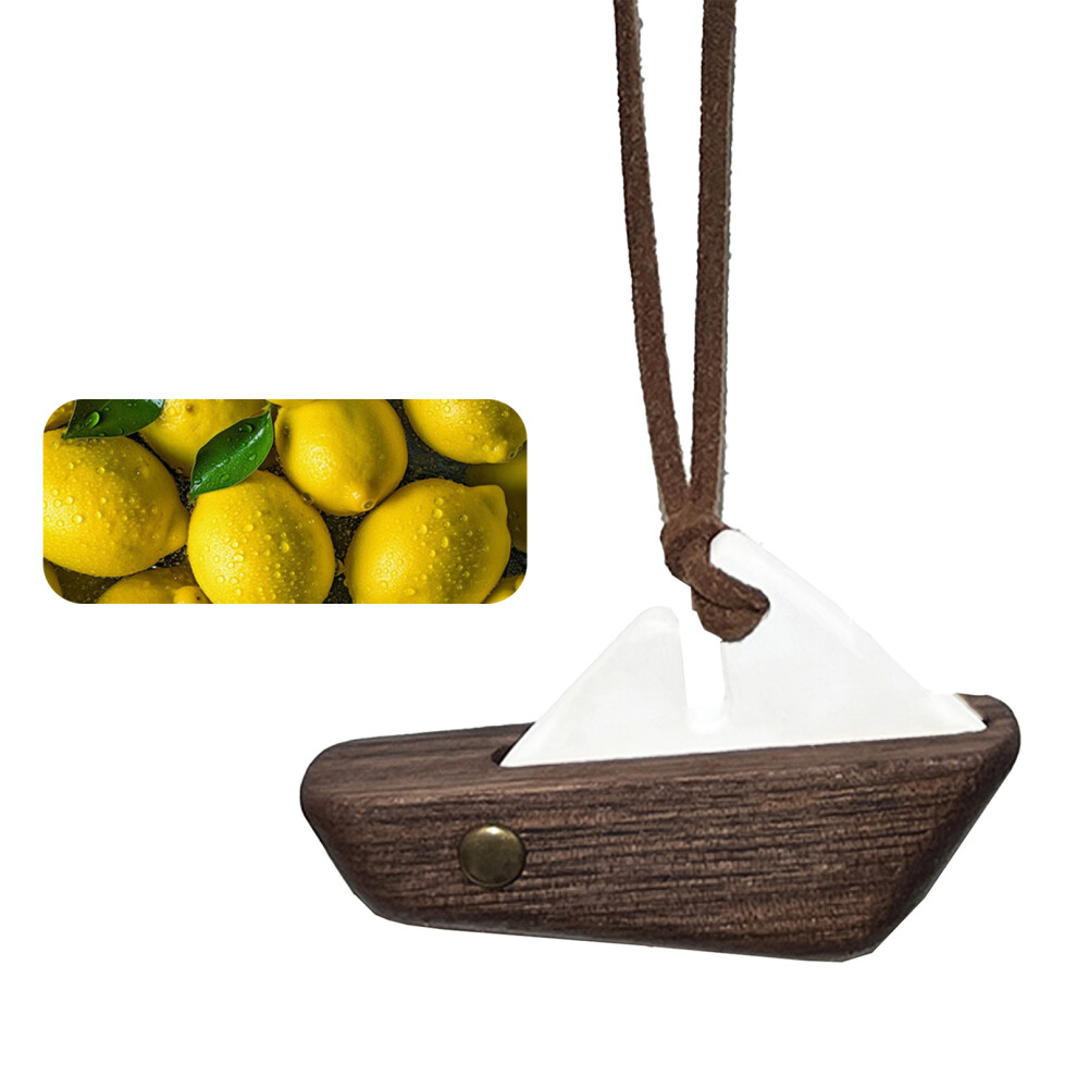Wood Automotive Hanging Ornament Air Freshener Artisanal Engraving Double Sail Model Lemon 7754004648043