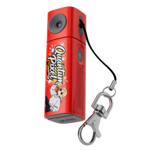 Creative Lipstick Shape Keychain with 0.96 Inch LCD Display Screen for Travel Red
