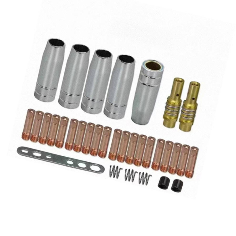 33Pcs Mig Welding Guns Accessories Includes Nozzle Contact Tip Holder For Mb15ak 1 7754004579934