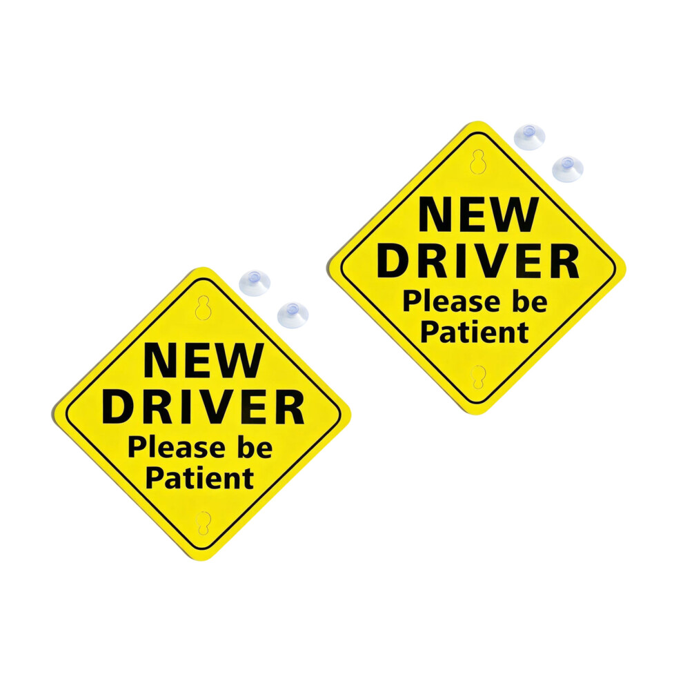 Practical New Driver Warning Label For Vehicles Simple Suciton Cup Installation 7754004577442