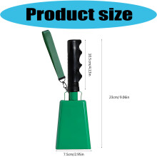Sports Event Football Game Cheering Bells Steel Cow Bells with Handle Cowbell Pink 1PCS