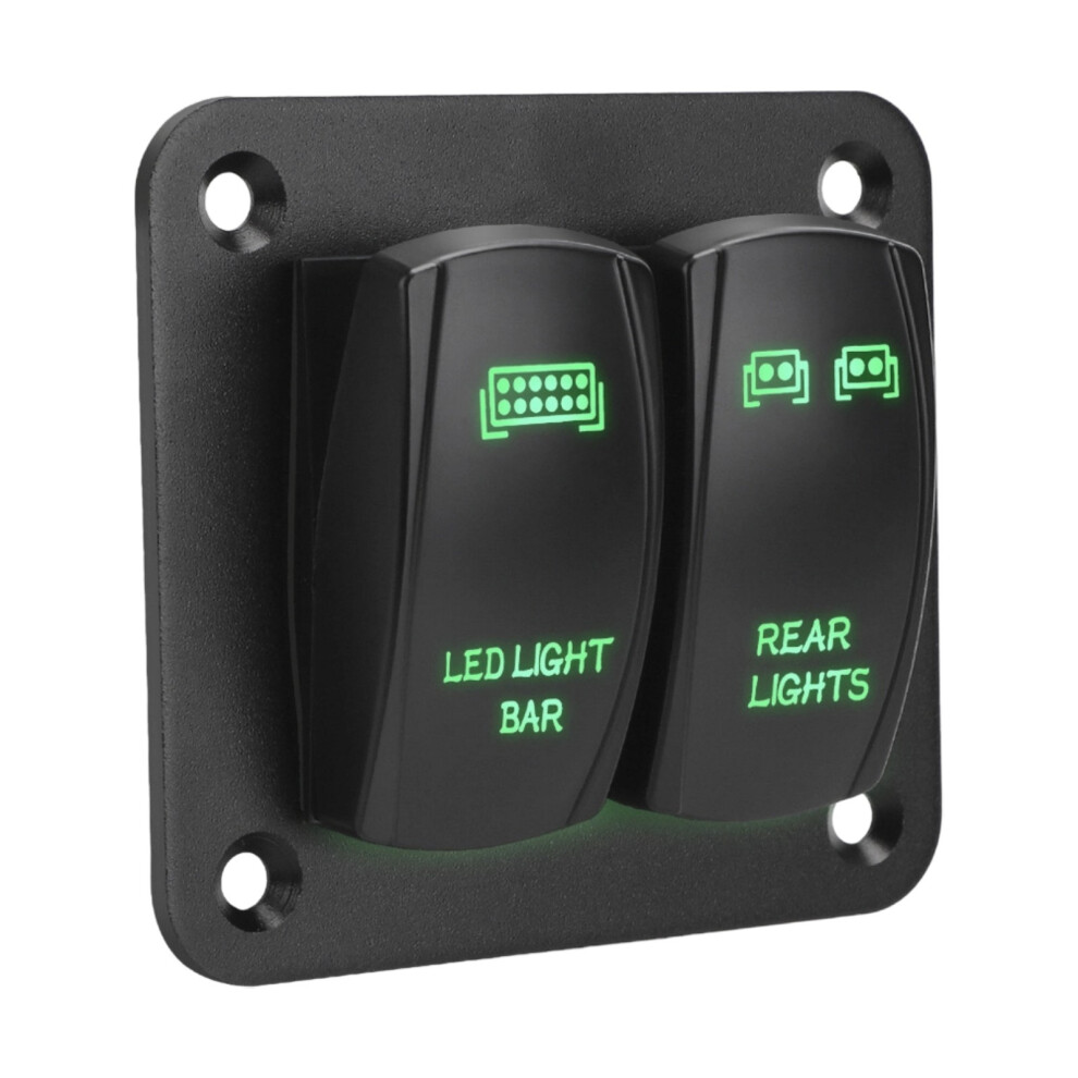 Marine Grade Rocker Switches Panel Ip65 Rating 2/3 Circuit Control For Off Road 2Green 7754004648258