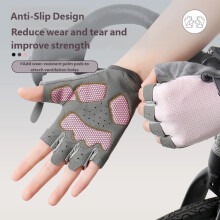 Cycling Half Finger Gloves Nonslip Technology Quick Drying Light weight Gloves Pink M
