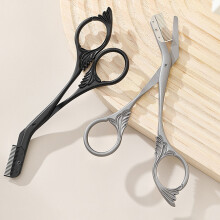 Stainless Steel Eyebrow Trimmer Scissors With Comb For Men And Women 2