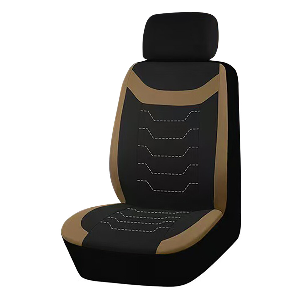 Textured Look Car Seat Cover Cushion Universal Washable Fabric For Safe 1 Seat Beige 7754004608443