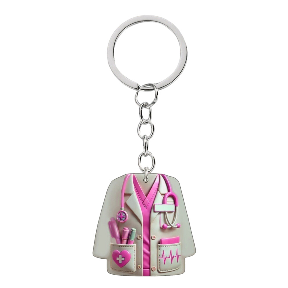 Nurse Uniform Shaped Acrylic Car Hanging Ornament Keychain Acrylic Flat Pendant Style8 7754004632851