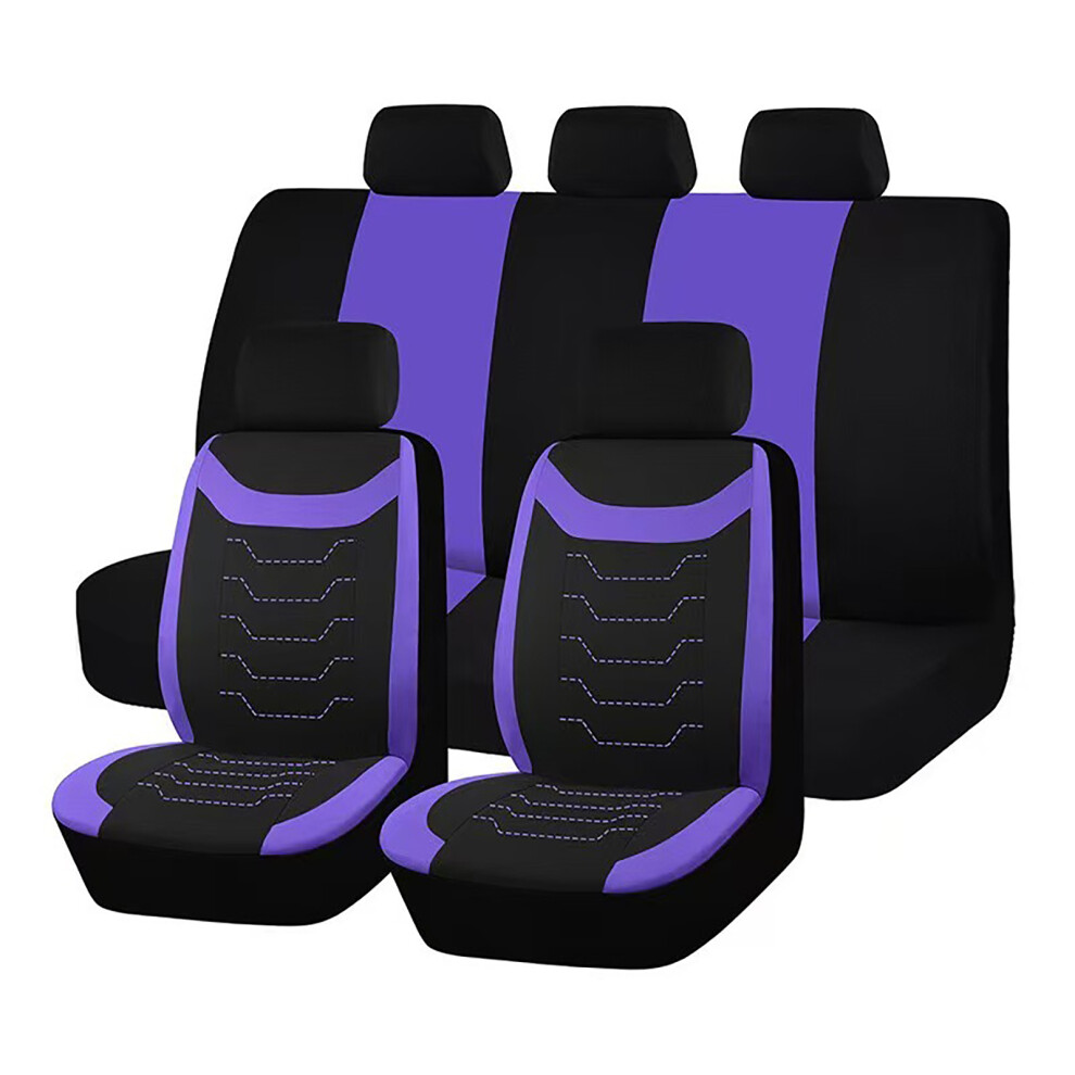 Elegant Design Car Seat Cover Protector Universal For Various Vehicles 5 Seats Purple 7754004608610