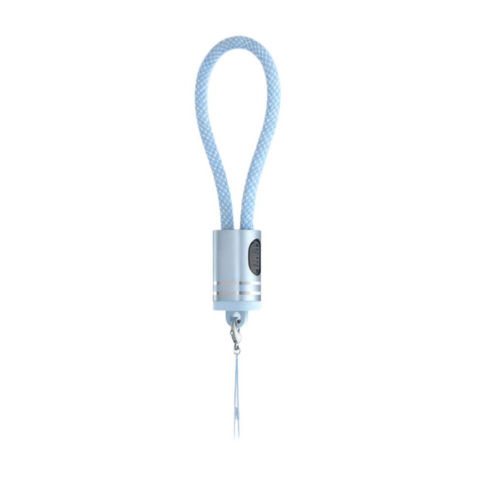 60W Fast Charging Double Type C Cable With Keychain For Phones Tablets Laptops S Blue 7695001136662