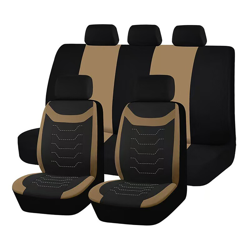 Universal Car Seat Cover Cushion Comfortable Design Cloth Fabric For Most 5 Seats Beige 7754004608504