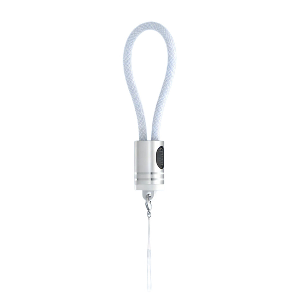 Fast Speed 60W Double Type C Charging Cable Braided Material And Keychain White 7695001136624
