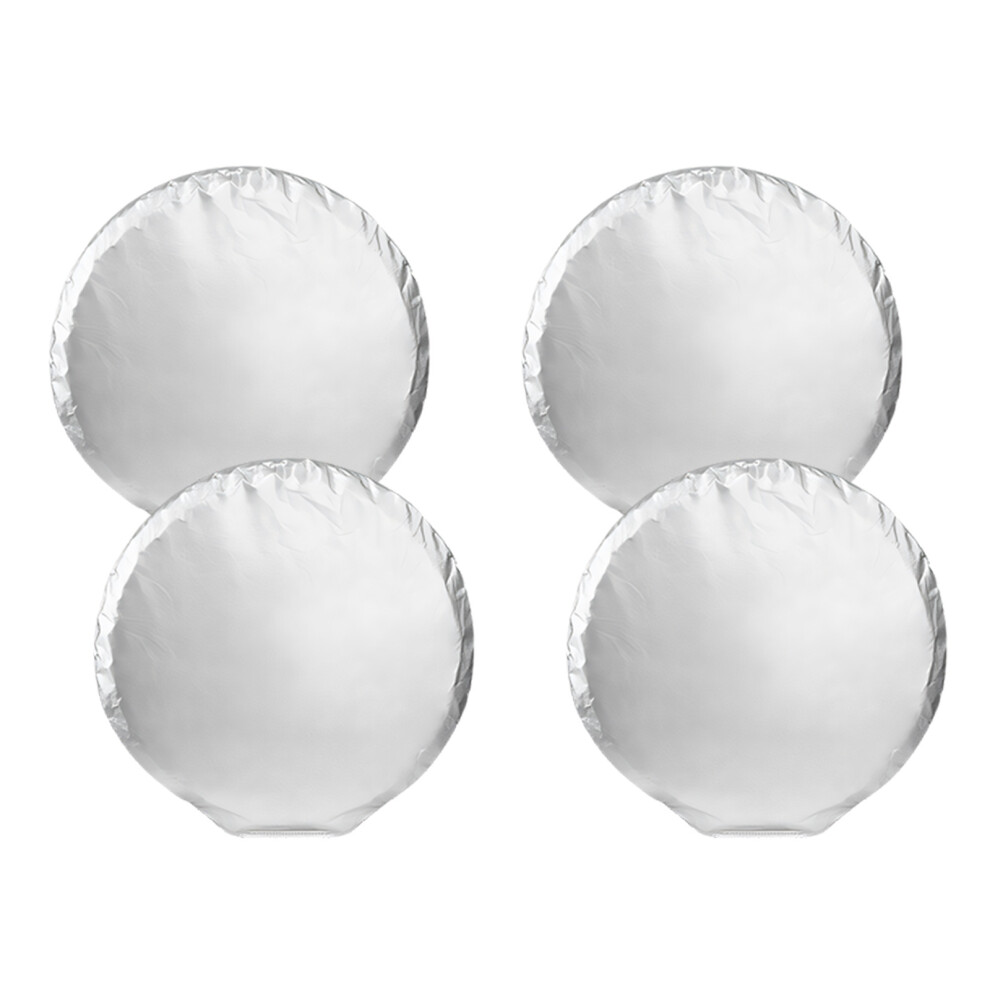 Pack Of 4 Upgraded Hook Car Tire Covers For Multiple Vehicle Types S Silver 7754004630994