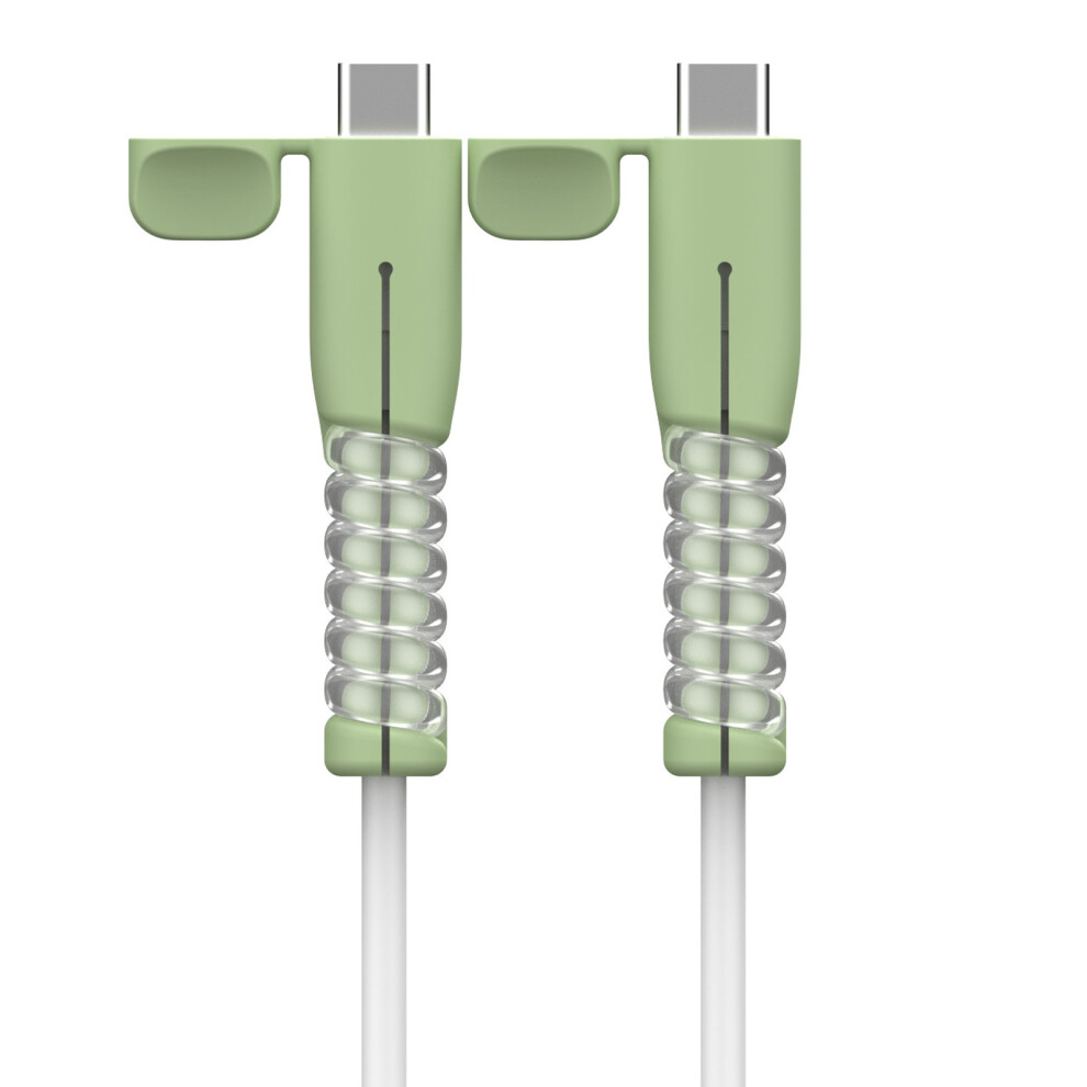 Stretch Resistant Silicone Cover For Type C Cable Ends Prevents Fraying Green 7695001120548