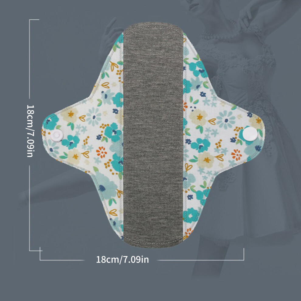 6pcs Washable Cotton Sanitary Pads Menstrual Pad  For Odor Resistant Fabric 7