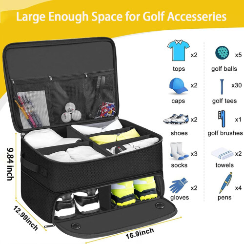 2 Layer Golf Trunk Organizer, Car Golf Locker with Separate 1