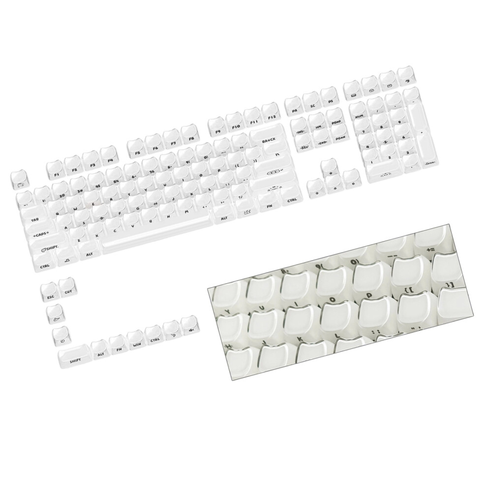 119 Key Mao Profile Keycap Set With Backlight For Mechanical Keyboards Keycaps White 7695001105446