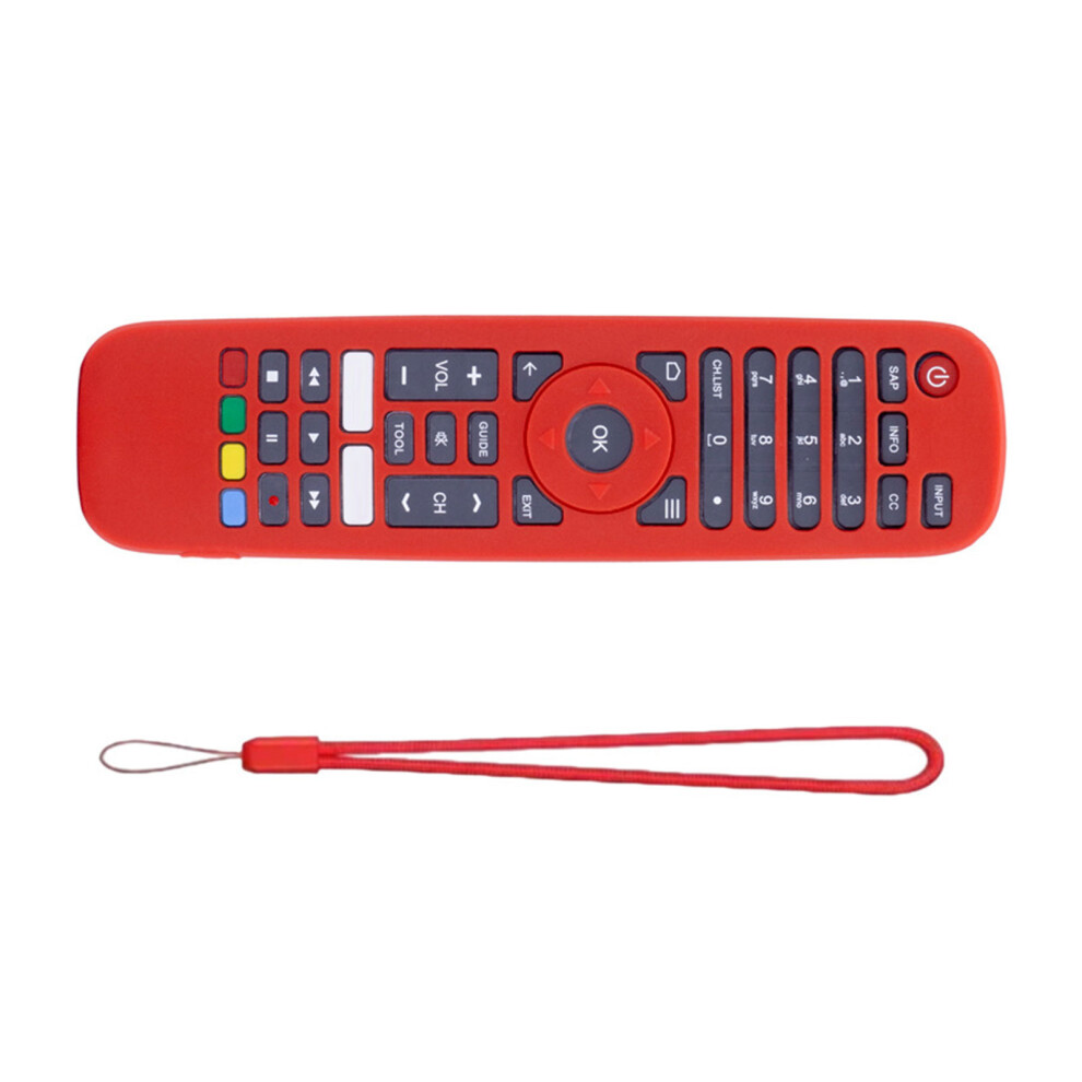 User Friendly Silicone Case Shield For Htr A10ag Tv Remote Ergonomic Shape Case Red 7695001105217