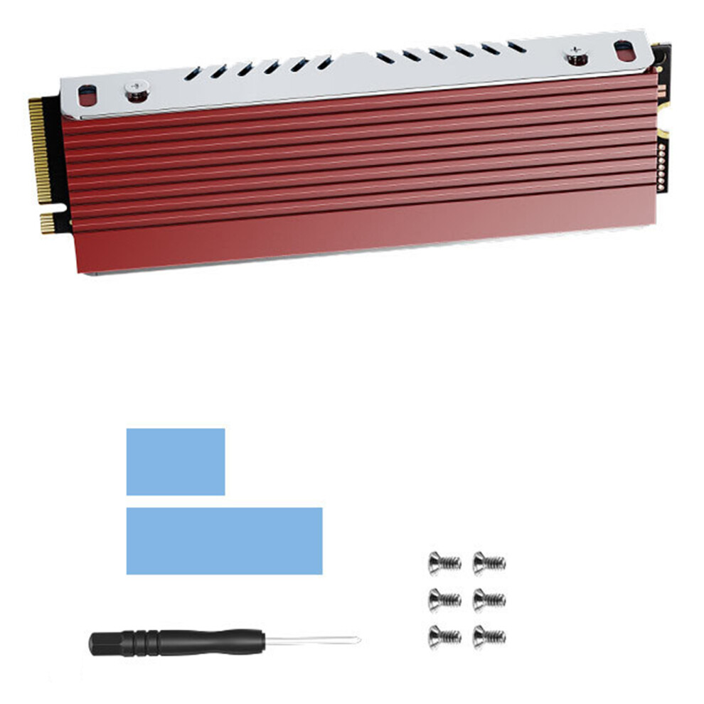 Professional Aluminum M.2 2280 Ssds Cooling Heatsink For Overheating Prevention Red 7695001081924