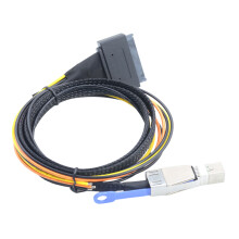 Flexible SFF-8644 to SFF-8639 External Adapter with Power Supply OPEN Cable 50cm