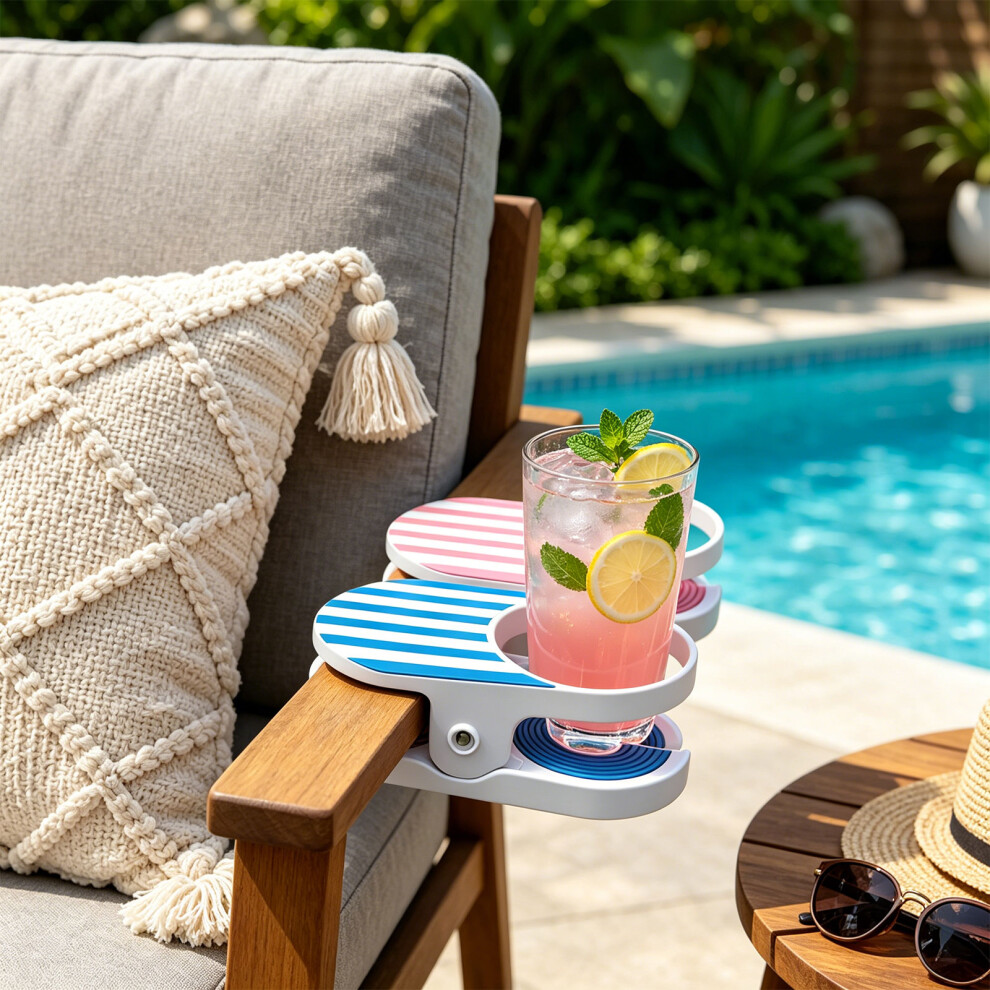 Convenient Clip Mount Cup Holder Convenient Beverage Stand Creative Drinking Cup Pink 7696002112235