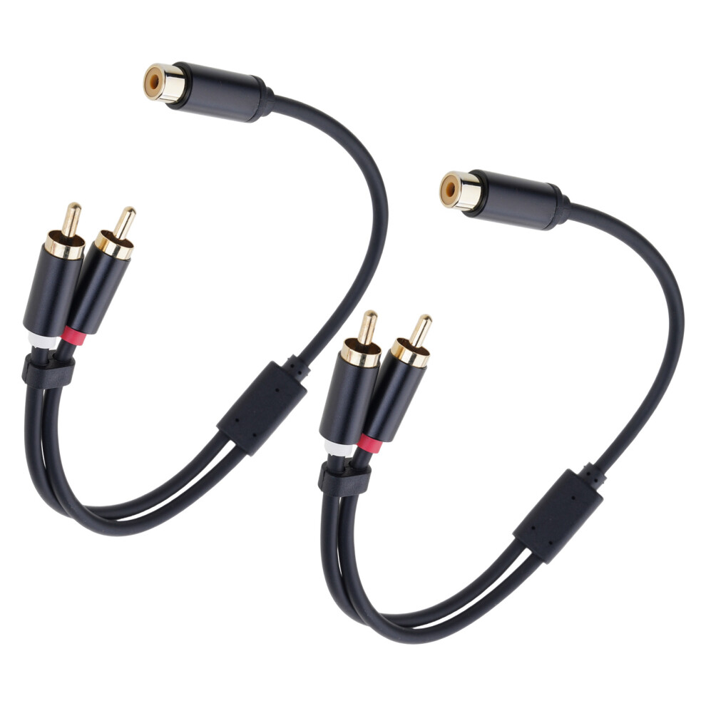 Short 30Cm 2Rca Splitter Wire For Compactly Auditory Equipment And Mother Transfer 2 Pack Gold 7695001134293