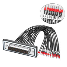 DB9pin/DB15P/DB25P Flame Retardant Wire With Numbered Terminals DB25 hole female